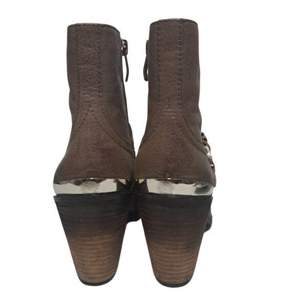 Vince Camuto Gregger Leather Ankle Zip Up Western Boots Preppy Brown/Tan Size 7 - Picture 7 of 17